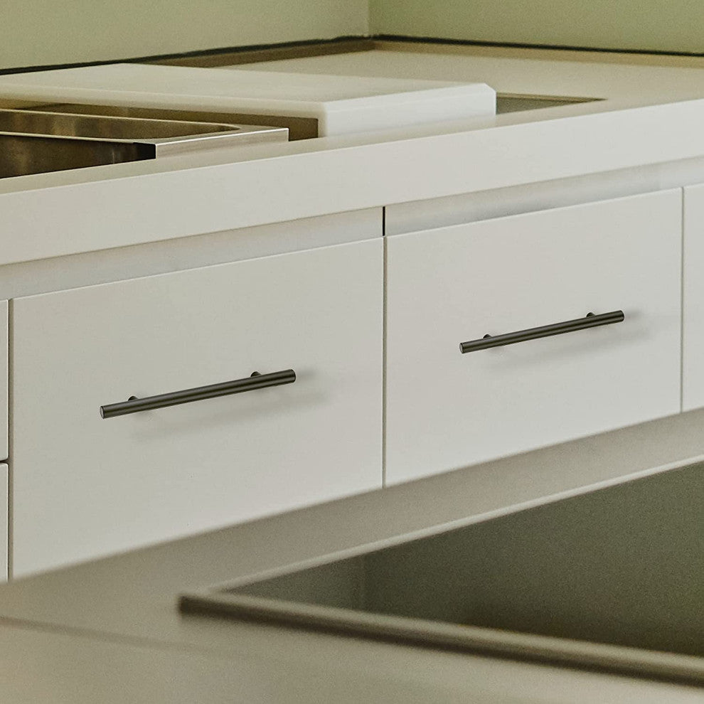 Stainless Steel 7.38'' Matte Black Cabinet Pulls, Set of 5
