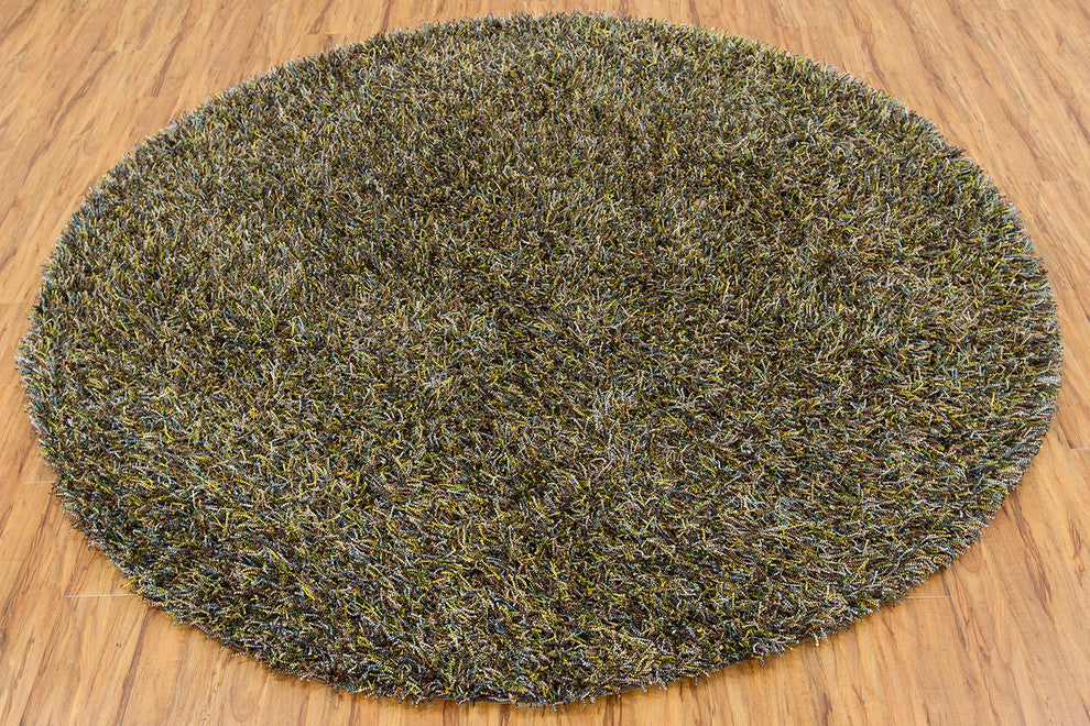 Astrid Contemporary Area Rug, Brown, 7'9" Round