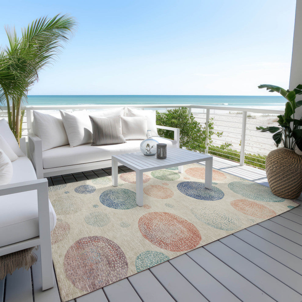 Machine Washable Indoor/Outdoor Chantille ACN1897 Ivory 2'6" x 3'10" Rug