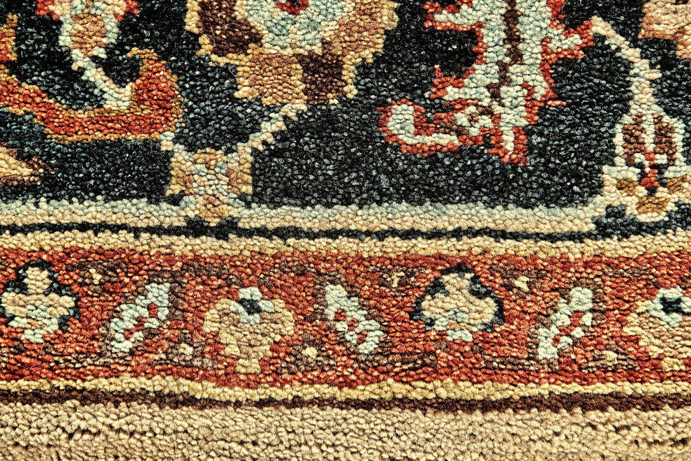 Weave & Wander Alden Rug, Camel/Black, 7'9"x9'9"