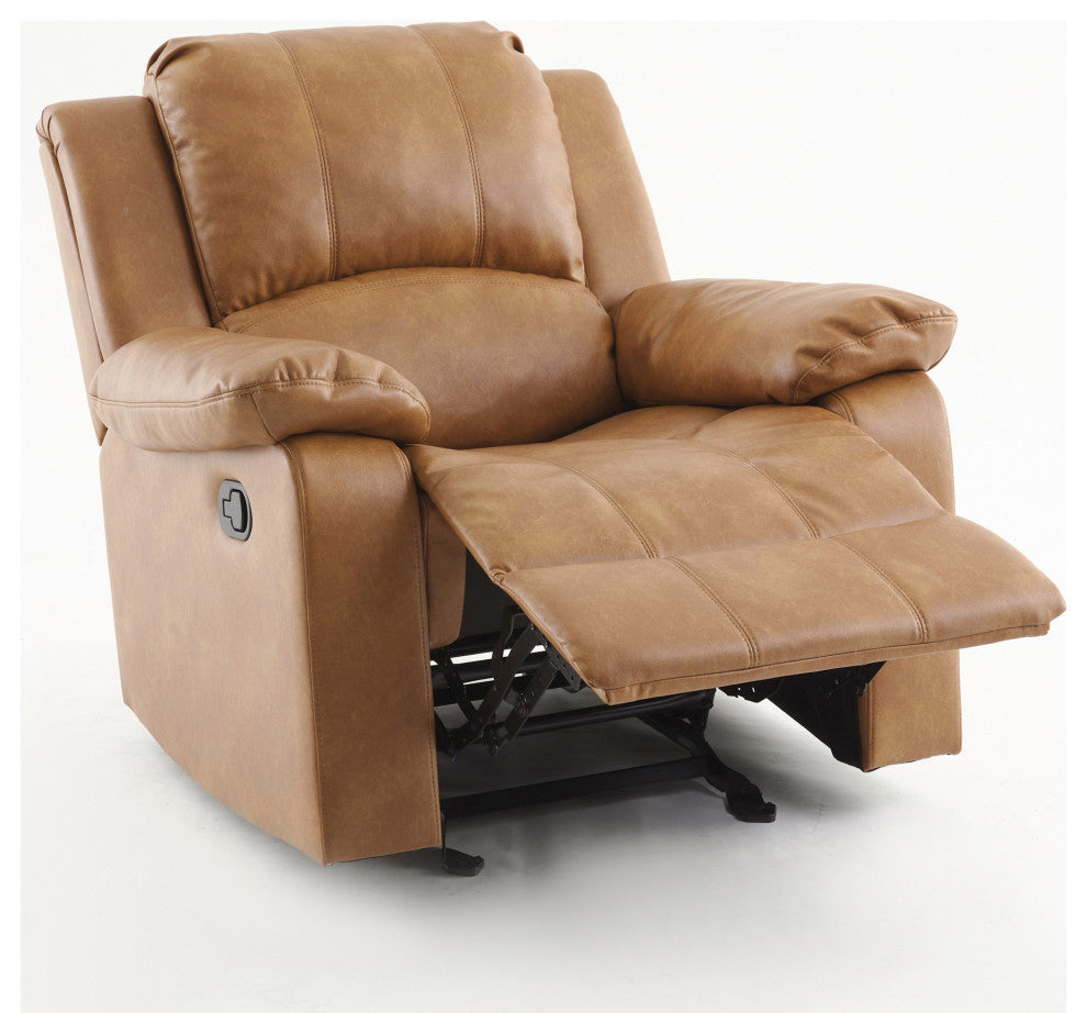 Clifton Saddle Leather Gel Glider Rocker Recliner