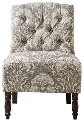 Madison Park Lola Tufted Armless Chair, Beige, Taupe
