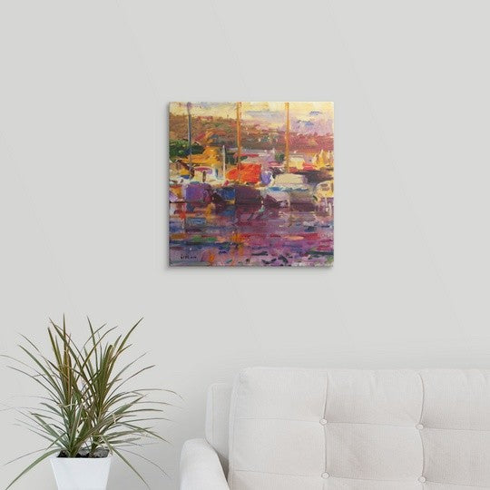 "Blue Boat, St Tropez" Premium Thick-Wrap Canvas Wall Art, 16"x16"