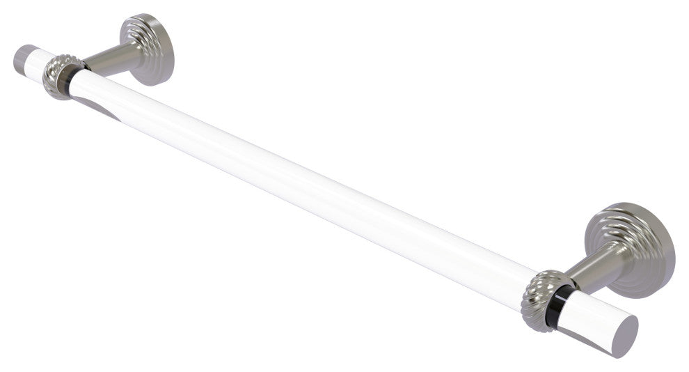 Pacific Beach 18" Towel Bar with Twisted Accents, Satin Nickel