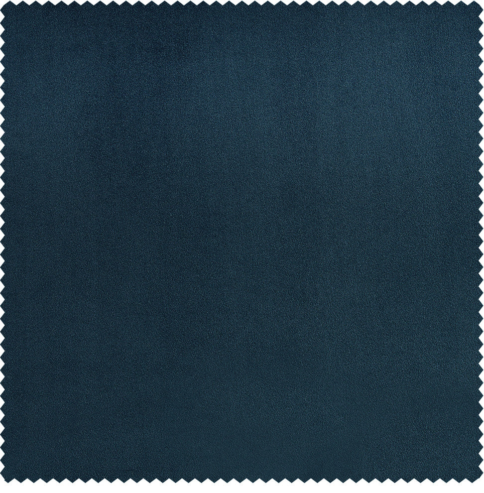 Heritage Plush Velvet Extrawide Curtain Single Panel, Avalon Blue, 100"w X 84"l