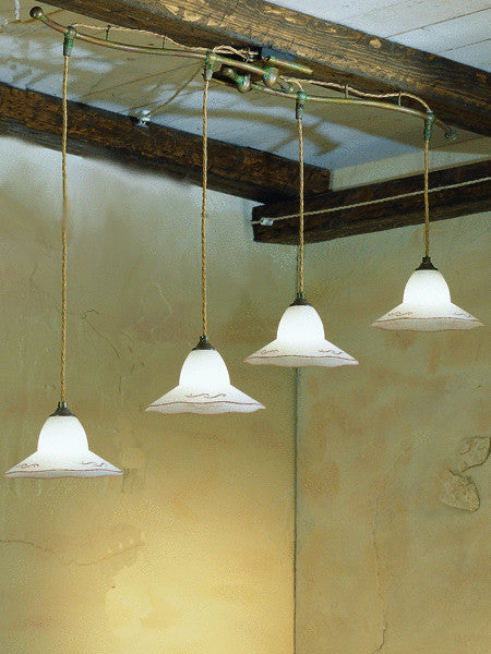 Country Line 1848 Pendant, Verdigris And Rust, White Scavo