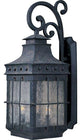 Nantucket 3-Light Outdoor Wall Lantern, Country Forge, Seedy Glass