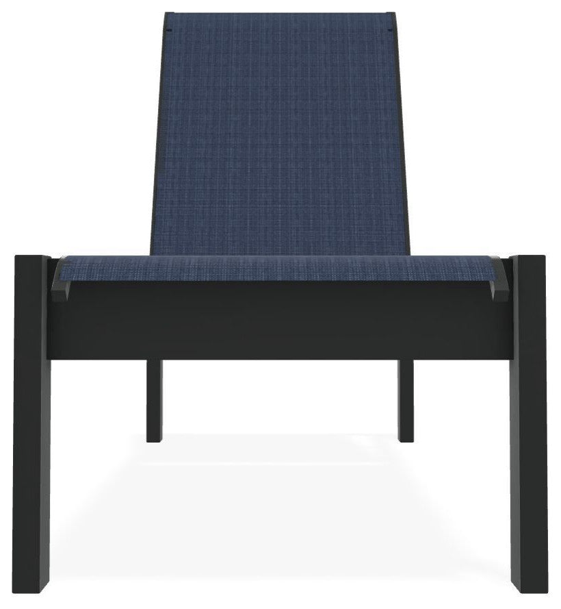 Leeward Sling Stackable Outdoor Chaise Lounge, Mavi/Graphite