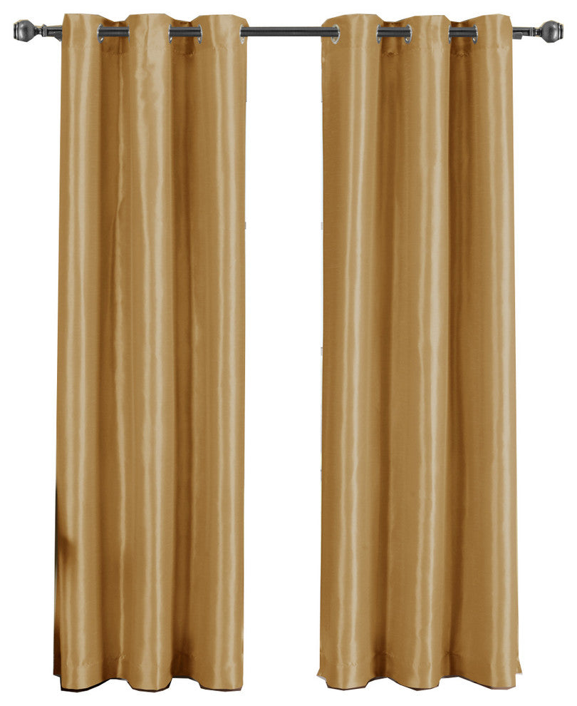 Single Soho Grommet Thermal insulated Blackout Panel, Gold, 42"x84"