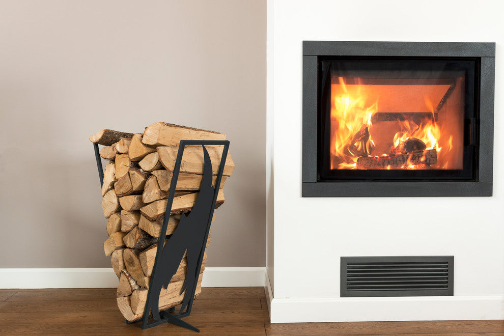 Firewood Rack Flame, Black