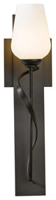 Flora High Sconce, Dark Smoke Finish, Opal Glass