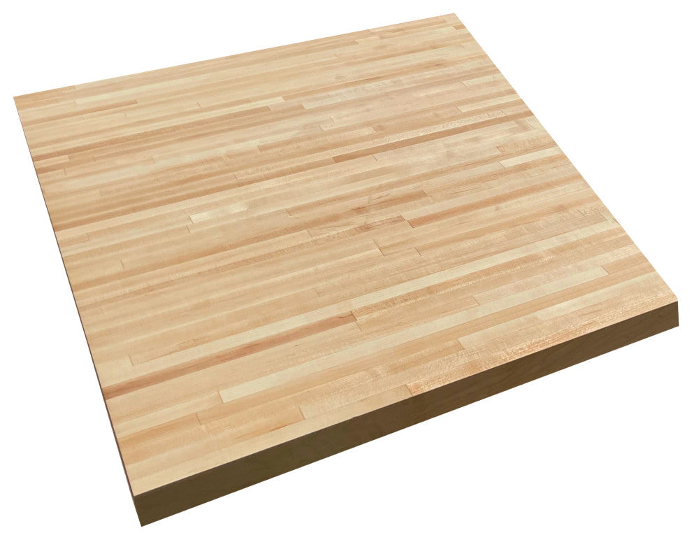 Custom Edge Grain Butcher Block Table Top, Island Top, Workbench, Desk Top, Maple, 36"x36"