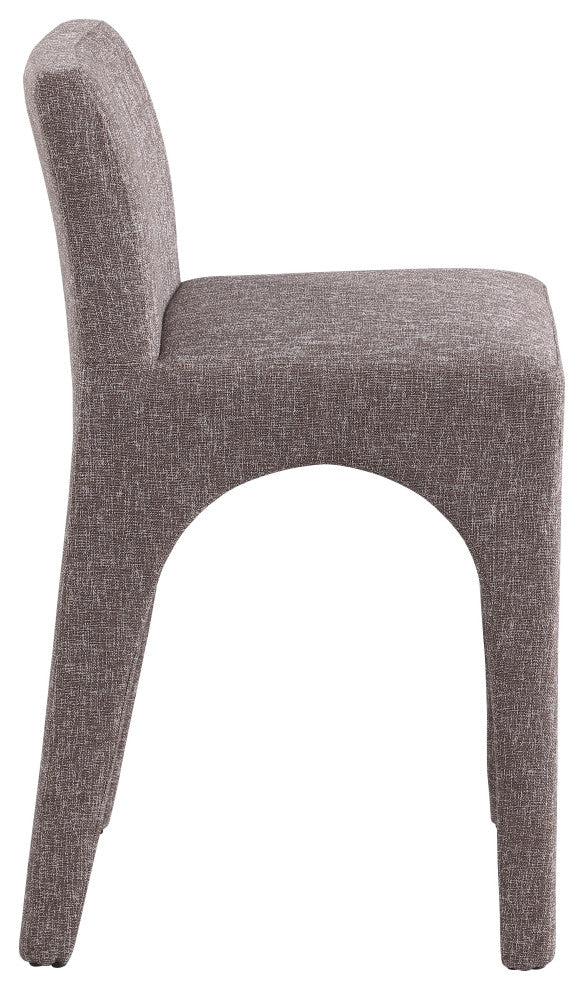 Gramercy Linen Textured Fabric Stool, Brown