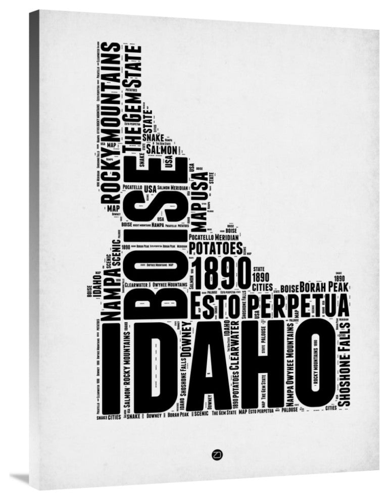 "Idaho Word Cloud 2" Fine Art Print