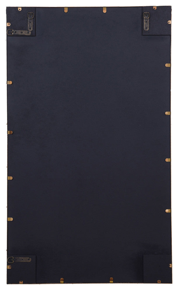 Decorative Mirror Antiqued Gold Metal Bamboo Frame