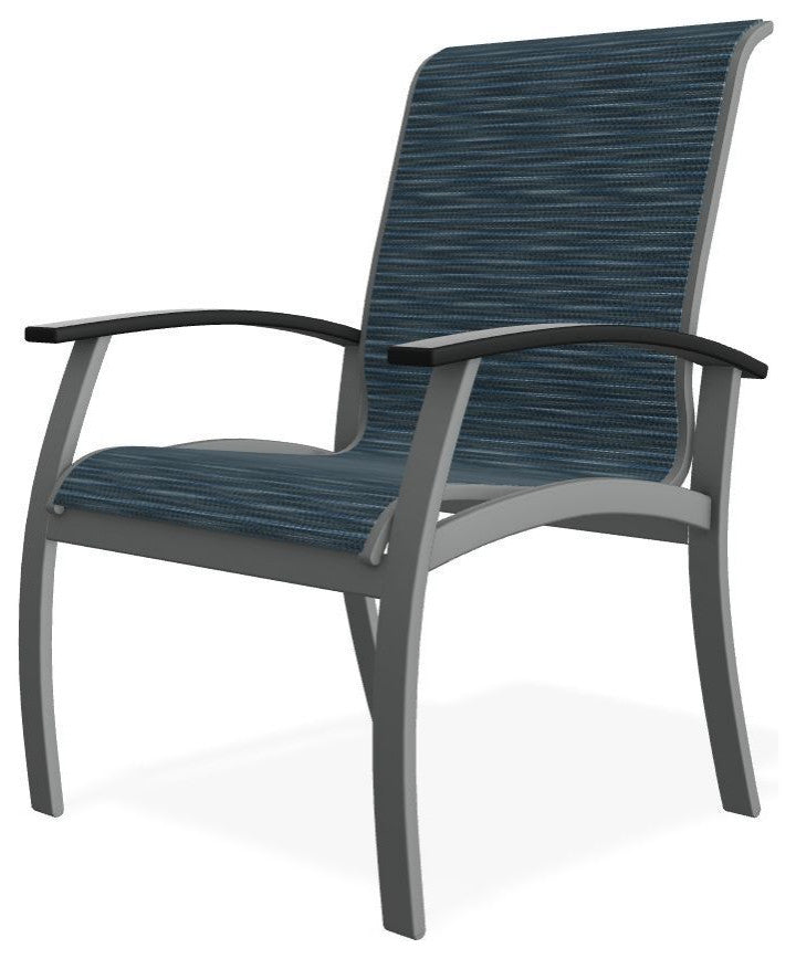 Belle Isle Sling Outdoor Dining Chair, Nimbus Ocean/Graphite