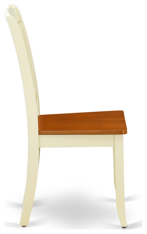 Hlda5-Bmk-W 5Pc Round 42"Table And 4 Vertical Slatted Chairs