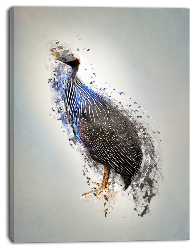 Guinea Fowl Abstract Design, Animal Canvas Wall Art, 28"x60"