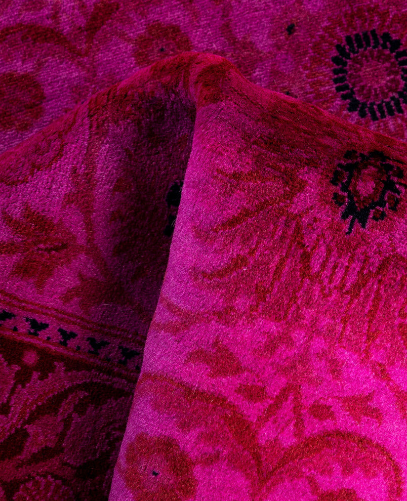 Overdyed One-of-a-Kind Hand-Knotted Area Rug Pink, 2' 8" x 11' 3"