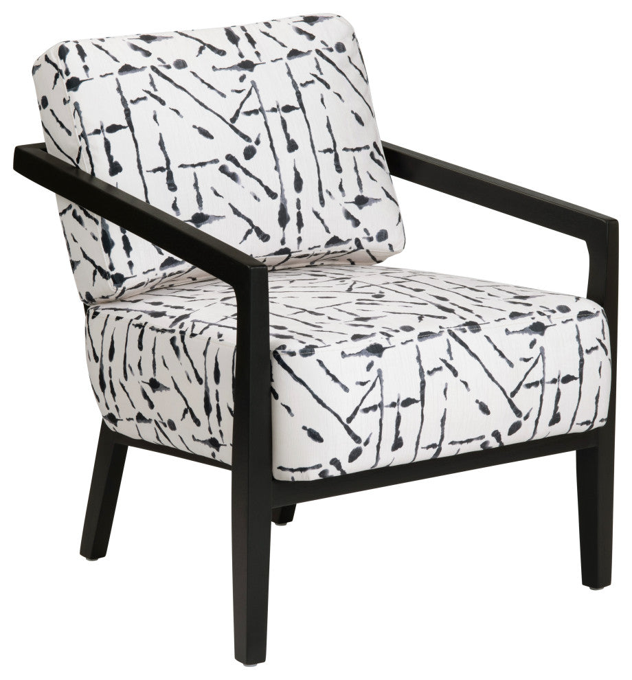 Charcoal and White Upholstered Accent Chair