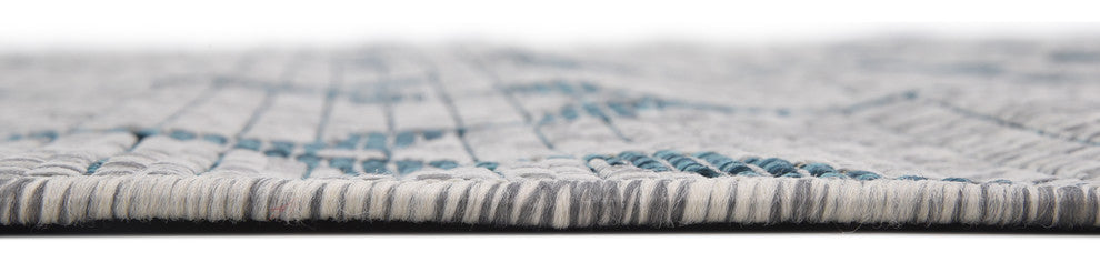 Unique Loom Gray Trellis Outdoor 4' 0 x 6' 0 Area Rug