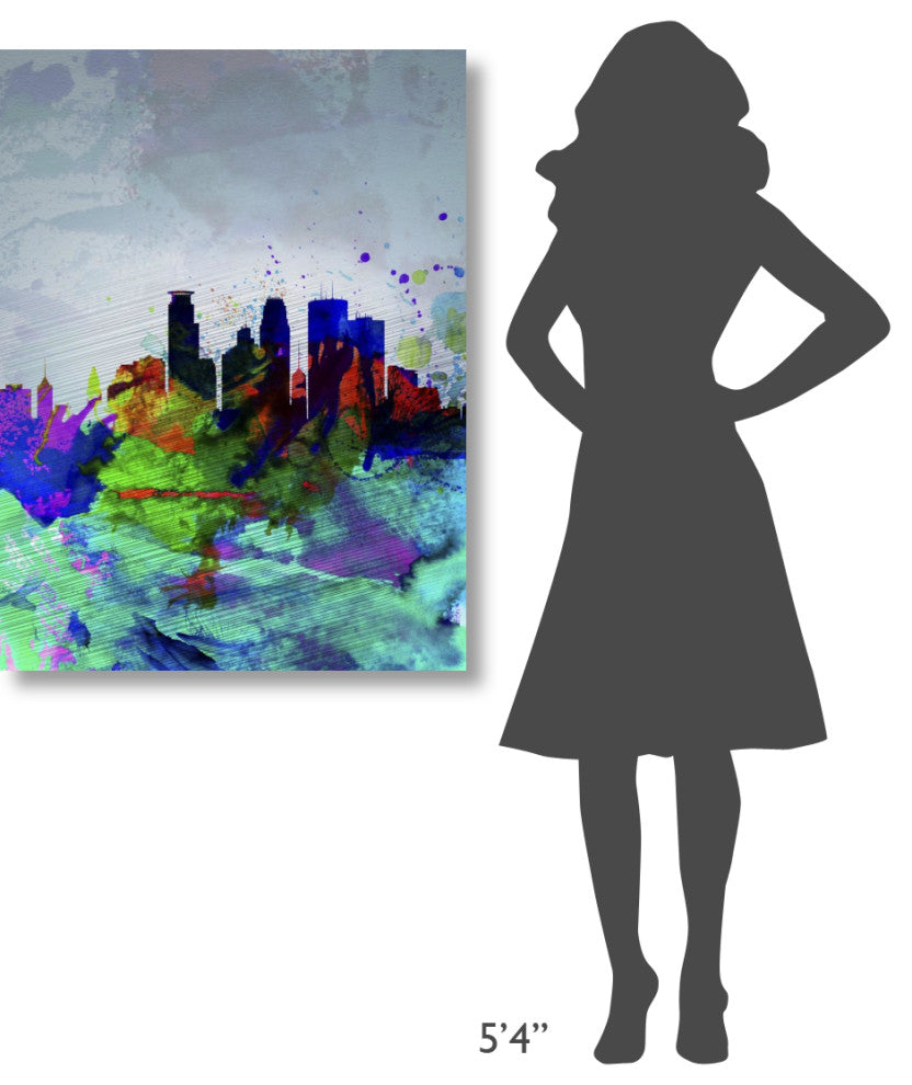 "Minneapolis Watercolor Skyline" Fine Art Print