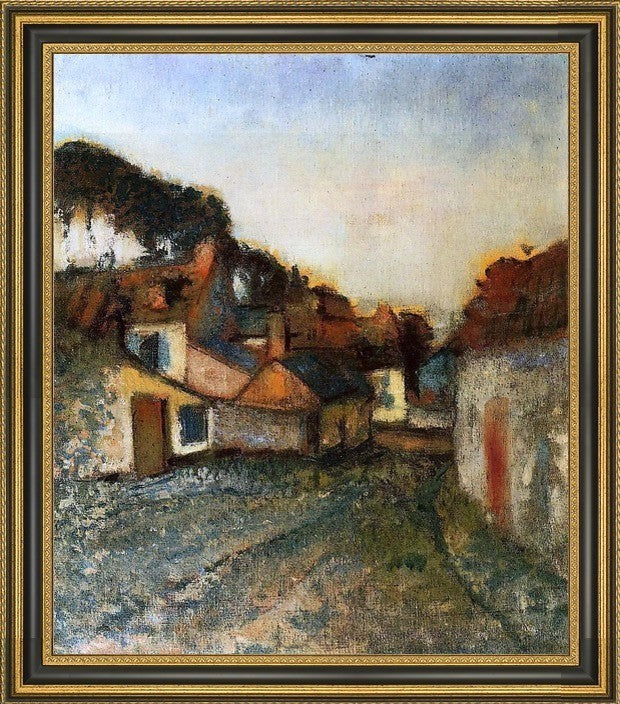 Edgar Degas Village StreetFramed Premium Canvas Print, 16"x20"
