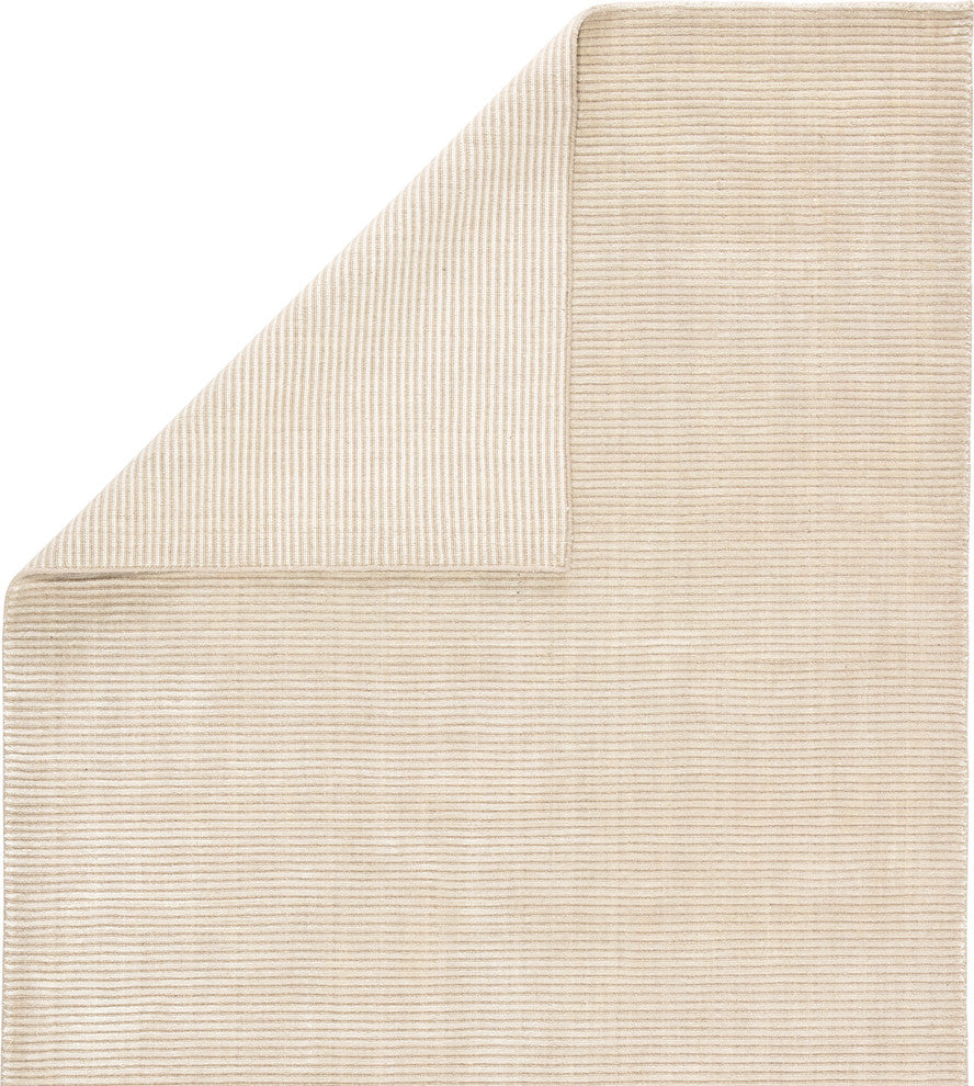 Jaipur Living Basis Handmade Solid White/Cream Area Rug, 5'x8'