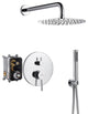 CASAINC 10" Round Wall Mounted Luxury Rain Shower System with Handheld Spray, Chrome
