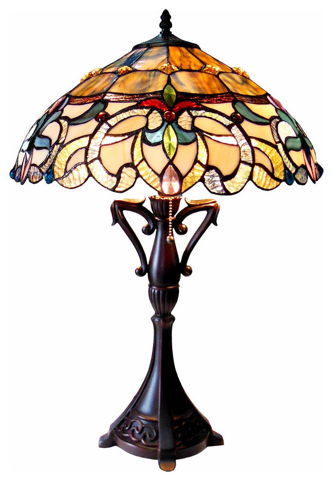Chloe Lighting Nora Tiffany Style Victorian 2 Light Table Lamp