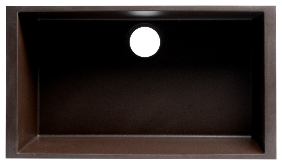 Chocolate 30" Undermount Single Bowl Granite Composite Kitchen Sink