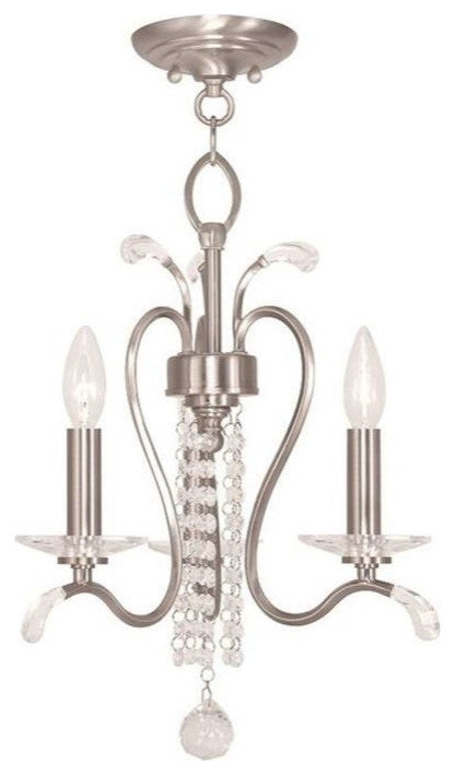 Serafina Convertible Mini Chandelier, Brushed Nickel