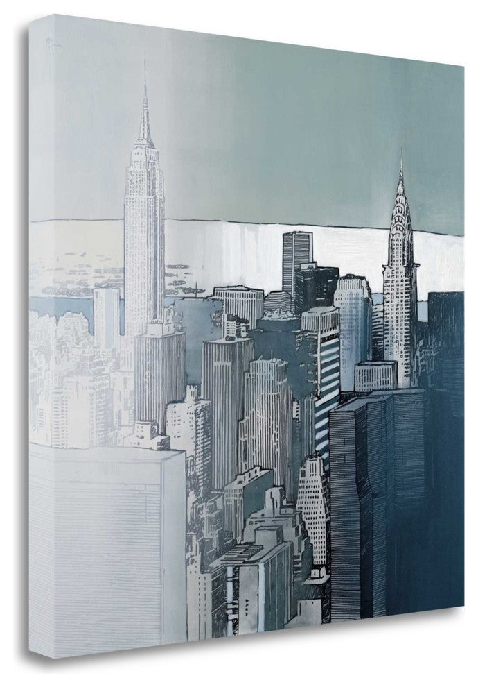 "Chrysler And Empire State Buildings" By Joan Farre, Gallery Wrap Canvas