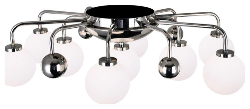 Element 9 Light Flush Mount With Polished Nickel Finish