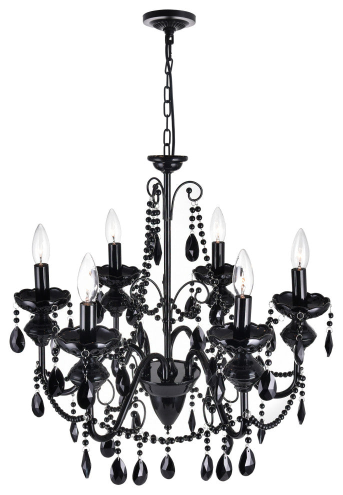 Keen 6 Light Up Chandelier With Black Finish