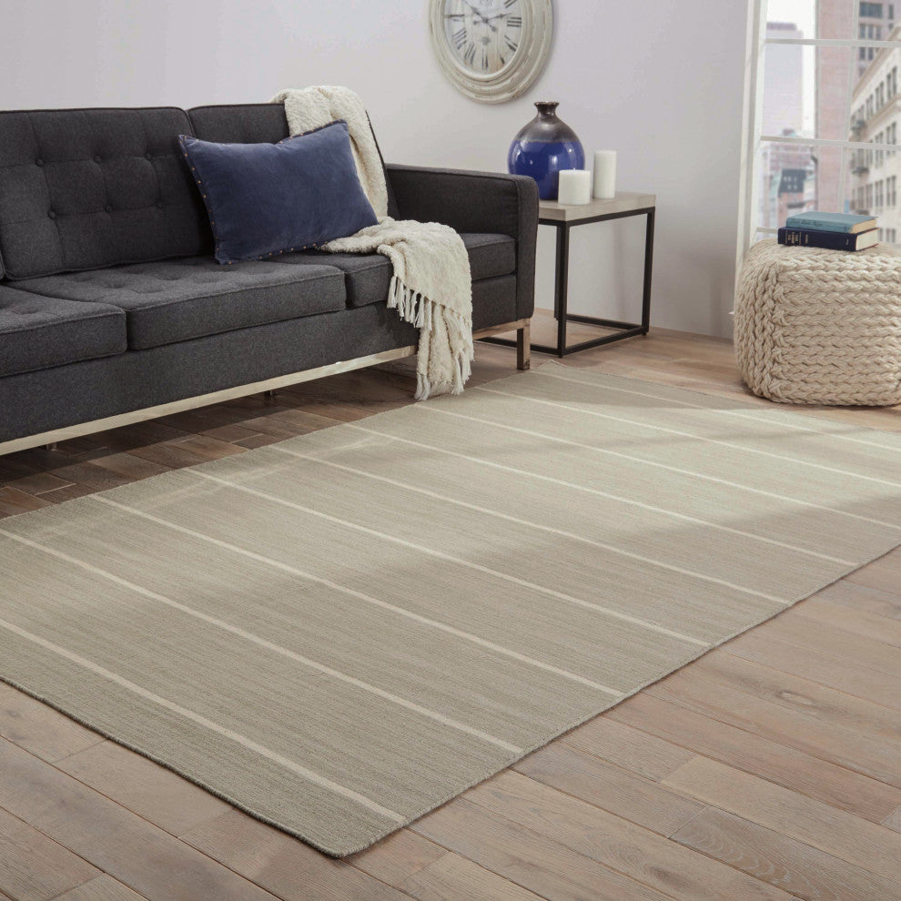 Jaipur Living Cape Cod Handmade Striped Gray/ White Area Rug 4'X6'