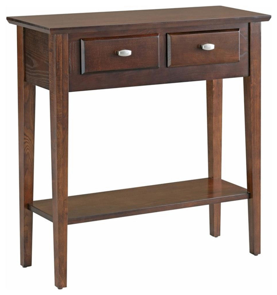 Leick Furniture Hall Wood Console-Sofa Table in Chocolate Oak Finish