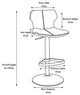 Modern Ellery Bar Stool Red Leatherette Polished Chrome Adjustable Base