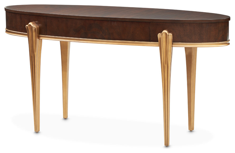 Camellia Field Vanity With Mirror & Chair, Warm Pecan
