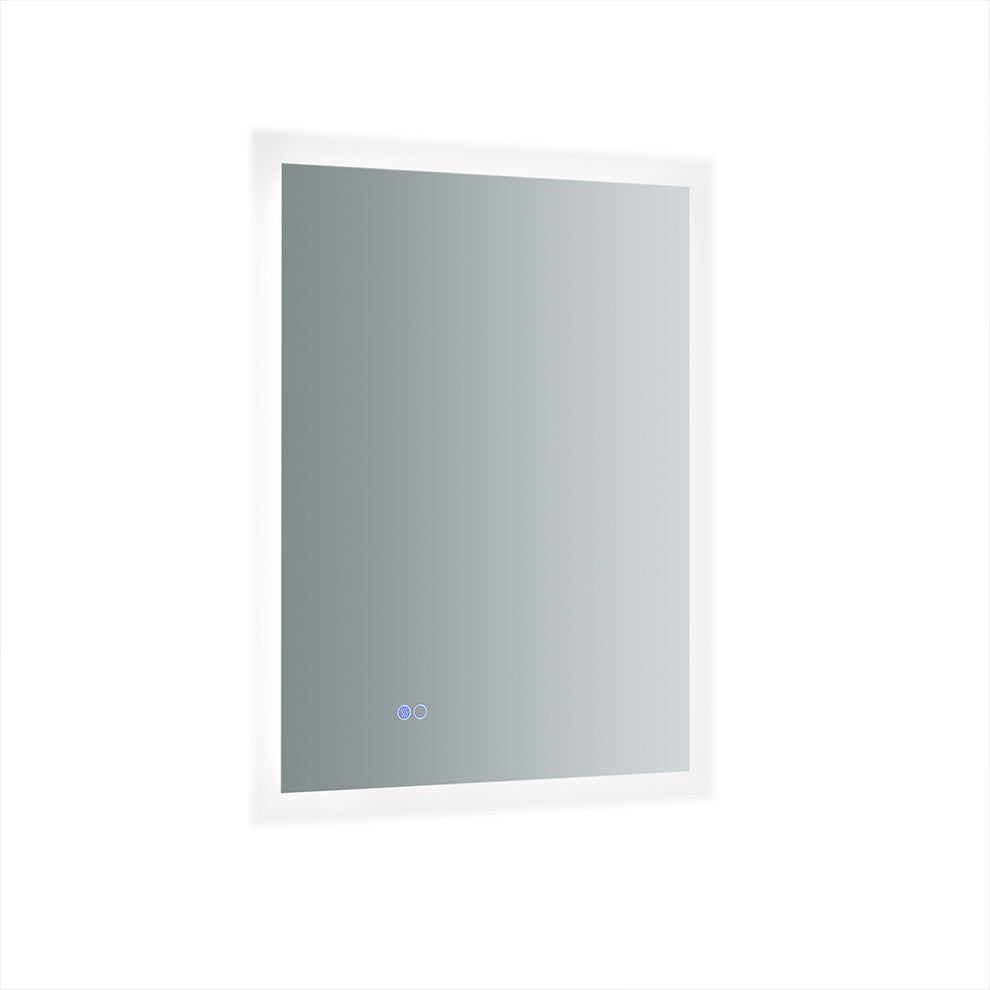 Angelo Bathroom Mirror With Halo Style LED Lighting and Defogger, 24"x30"