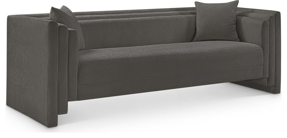 Everett Upholstered Sofa, Grey, Chenille Fabric