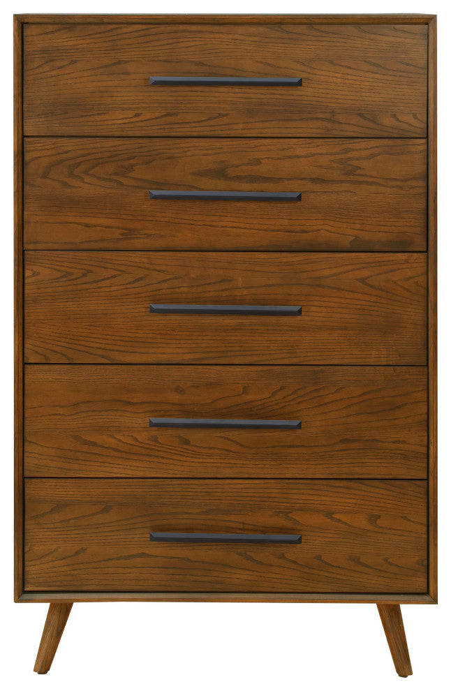 Emery Pecan 5 Drawer Chest