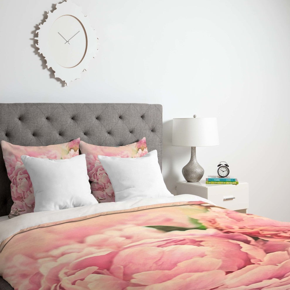Deny Designs Lisa Argyropoulos Pink Peonies Duvet Cover - Lightweight