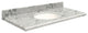 Quartz 25"x22" 1 Sink Vanity Top, Single Faucet Hole, Winter Wonder, White Bowl