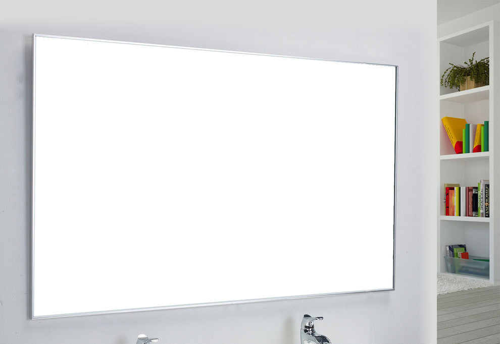 Eviva Sax 48" Chrome Metal Frame Bathroom Wall Mirror