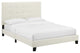 Melanie King Tufted Button Upholstered Performance Velvet Platform Bed Ivory