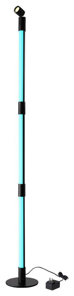 LED RGBW Floor Lamp with Spotlight, Music Sync, Remote Control