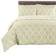 Meridian 100% Cotton Duvet Cover Set, Beige and Ivory, King/Cal King