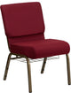 21''W Chair in Burgundy Fabric with Cup Book Rack-Gold Vein Frame