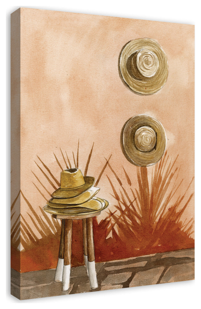 Terracotta Beach Hats 20x30 Canvas Wall Art